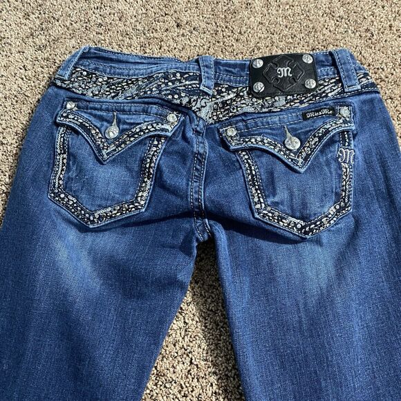 Miss Me Denim - Miss Me Signature Boot Cut Jeans Women’s Size 28 Y2K Western Bedazzled Beaded